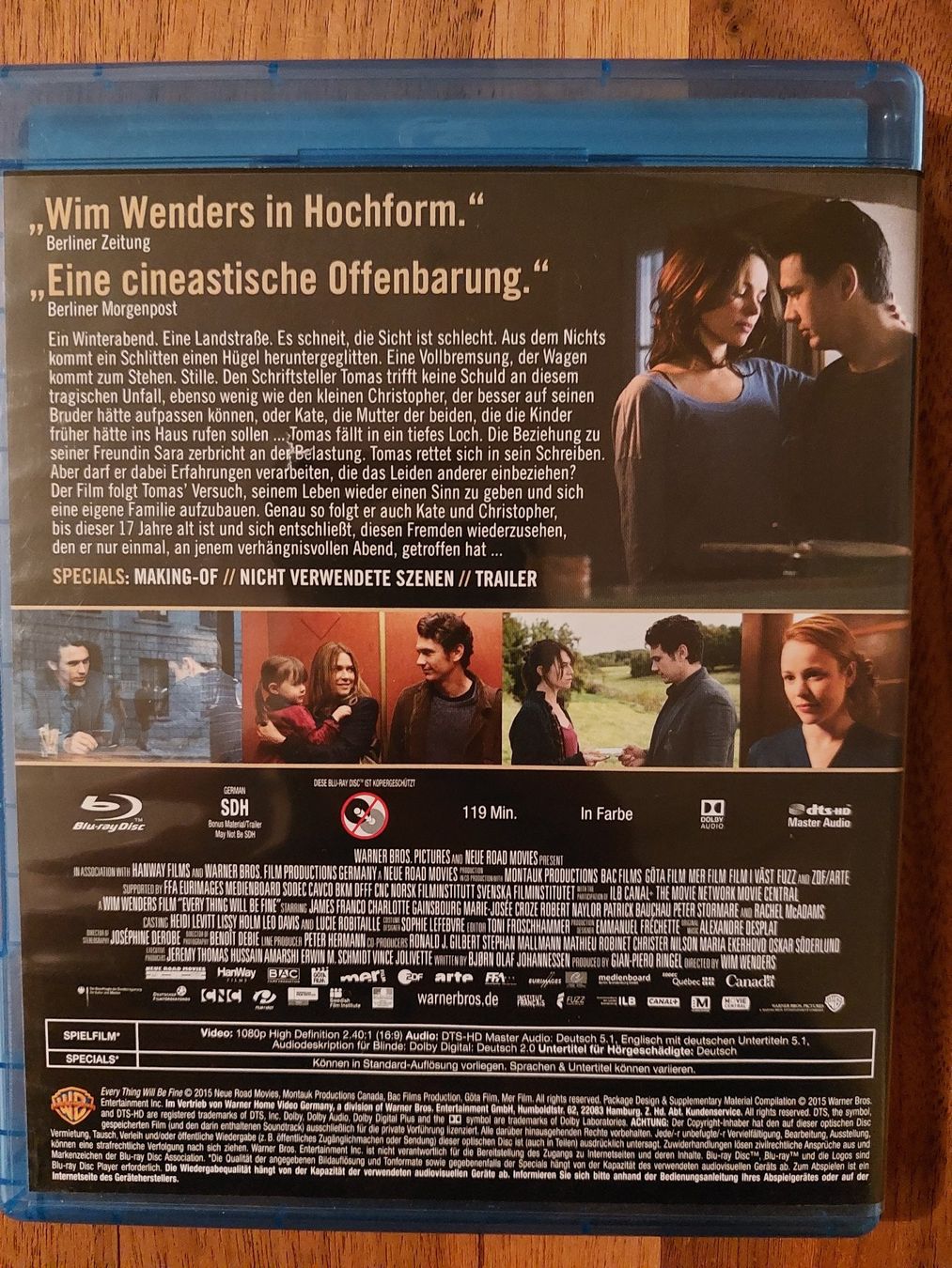 Alle DVDs: Blu Ray -  Every Thing Will Be Fine – Gebraucht aus Rheinfelden von FilmAuktion 1