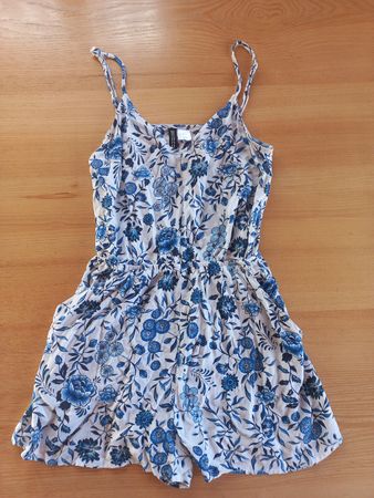 Sommer Jumpsuit Gr. 34 Blumenmuster H&M Divided mit Taschen