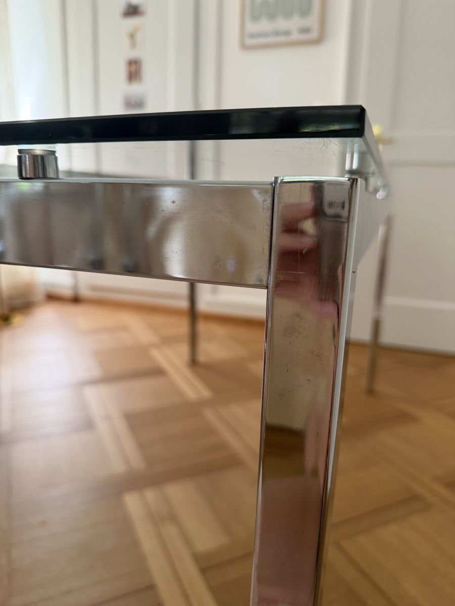 Tavoli: Glastisch mit Chromebeine 160x80x75 – Usato da Bern venduto da julie.brunnschweiler 2