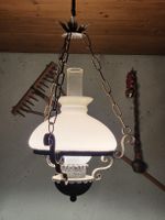 Rustikale antike Hängelampe mit Glasschirm - HAUSRÄUMUNG !
