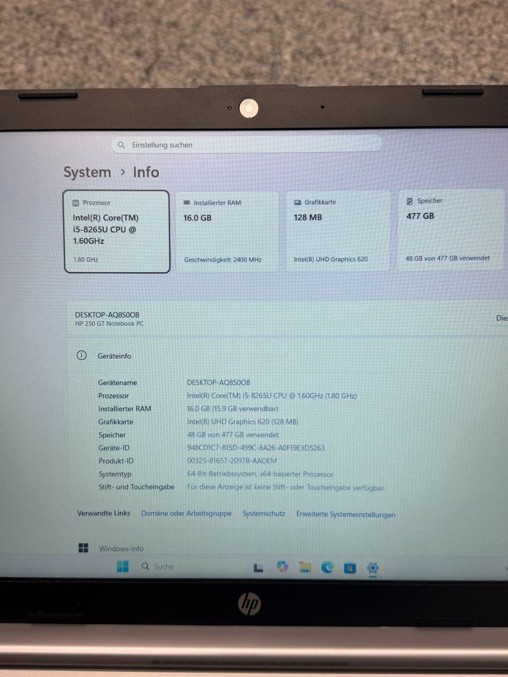 Hewlett Packard Notebook: HP 250 G7 – Usato da Spiez venduto da eag01 7