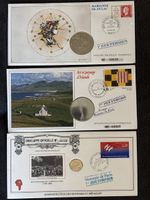 Enveloppes philatéliques numismatiques 7 pièces diverse cond