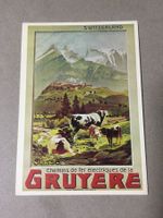 Plakatkarte Bahn Gruyeres Kühe 1982