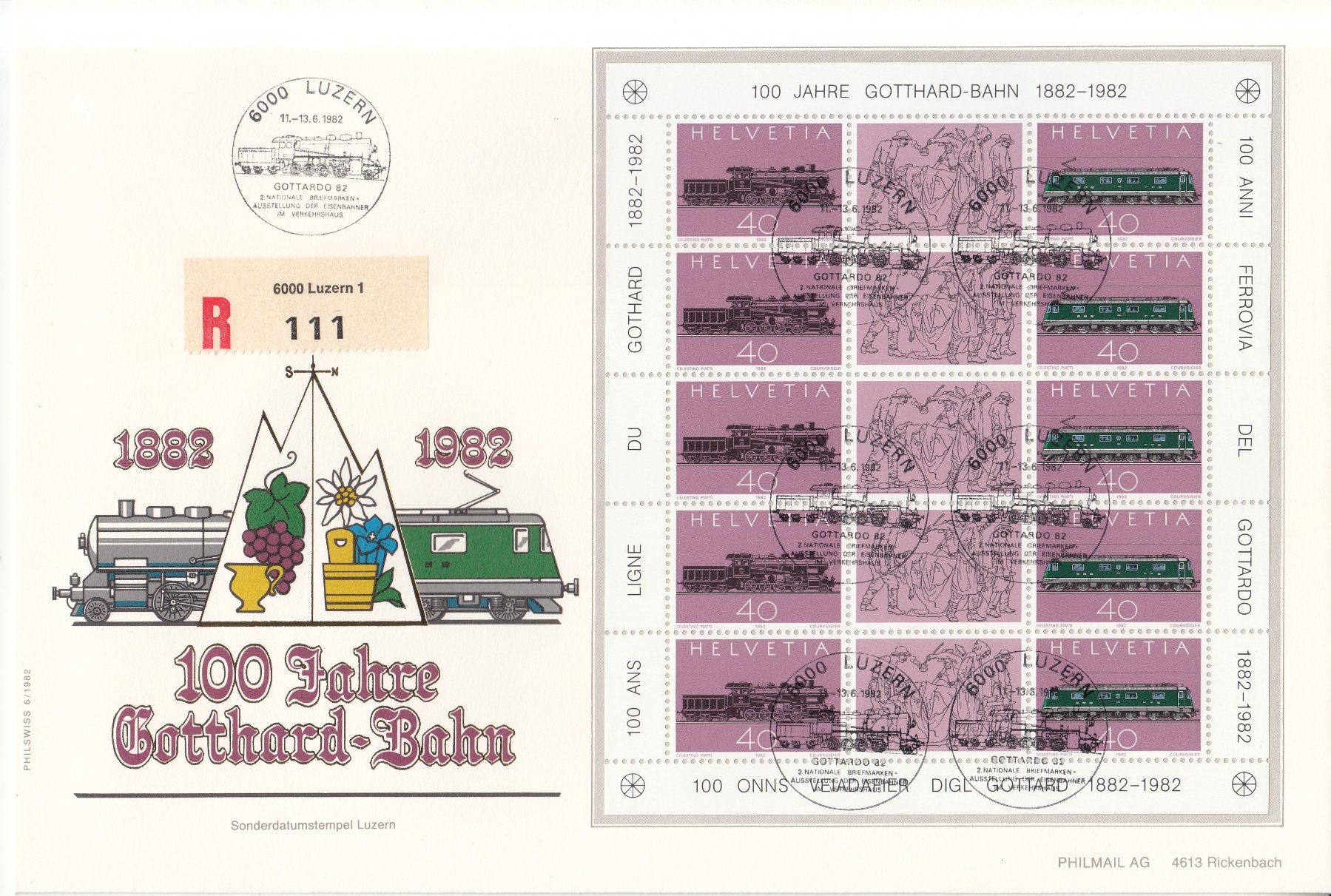 Alle Briefmarken: SBK SO75 mit Sonderstempel S. 1094  Grossbrief – Gebraucht aus Bürglen TG von StampGraf