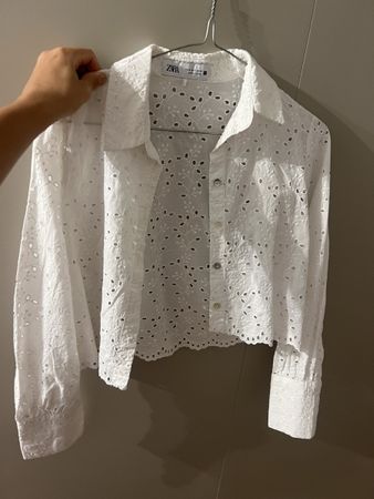Damen Bluse Weiss Zara Grösse S