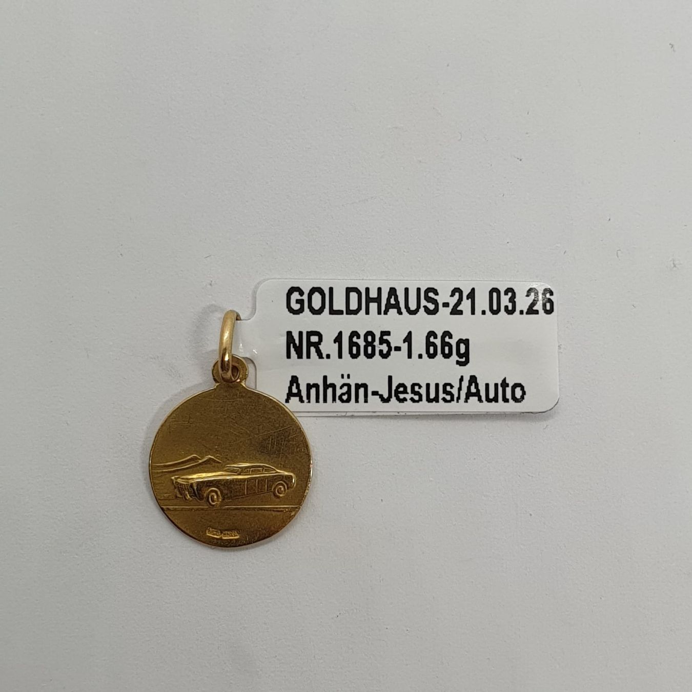 Ciondoli: Echt 18K Gold - Jesus/Auto Anhänger – Usato da Luzern venduto da Goldhaus-Luzern 5