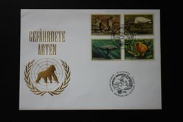 Sonderumschlag UN Genf Gefährdete Arten 4xBriefmarken