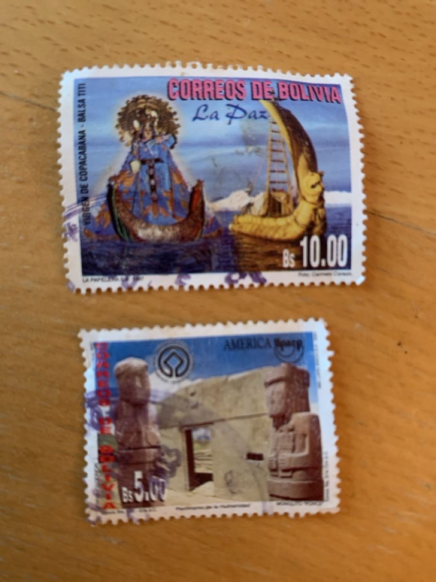Tutti i francobolli: 2 Briefmarken aus Bolivien – Usato da Meilen venduto da Flockenwirbel