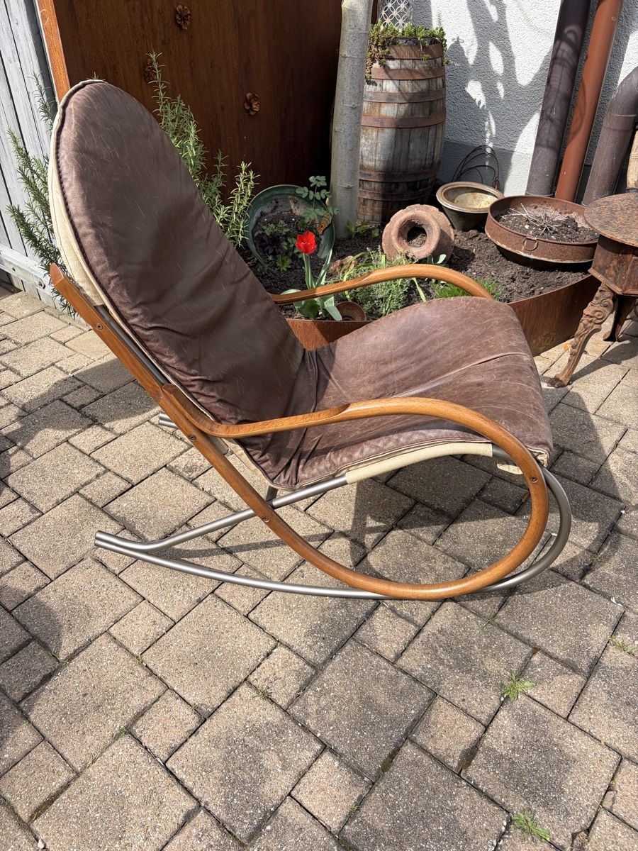 Sedie: Gemütlicher Schaukelstuhl mit Lederbezug - Top Zustand! – Usato da Winterthur venduto da silen