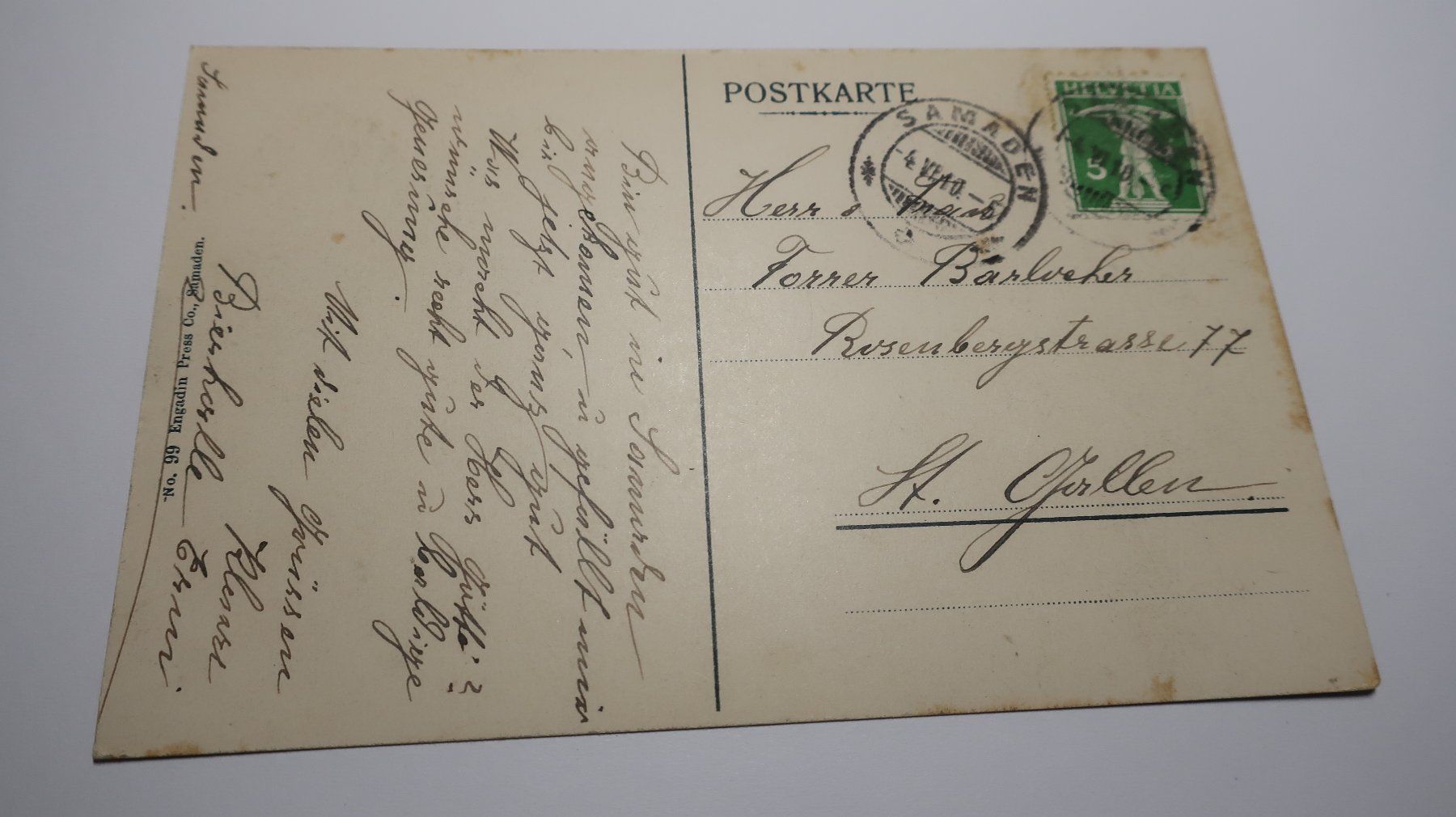 Cartoline postali: Samaden 1910 – Usato da Cormoret venduto da Pascalll2001 5
