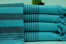 Set 12 handgewebte Badetücher 100% Bio‑Baumwolle — Neu