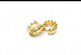 Elegante goldene Creolen mit Zirkonia Steinen -