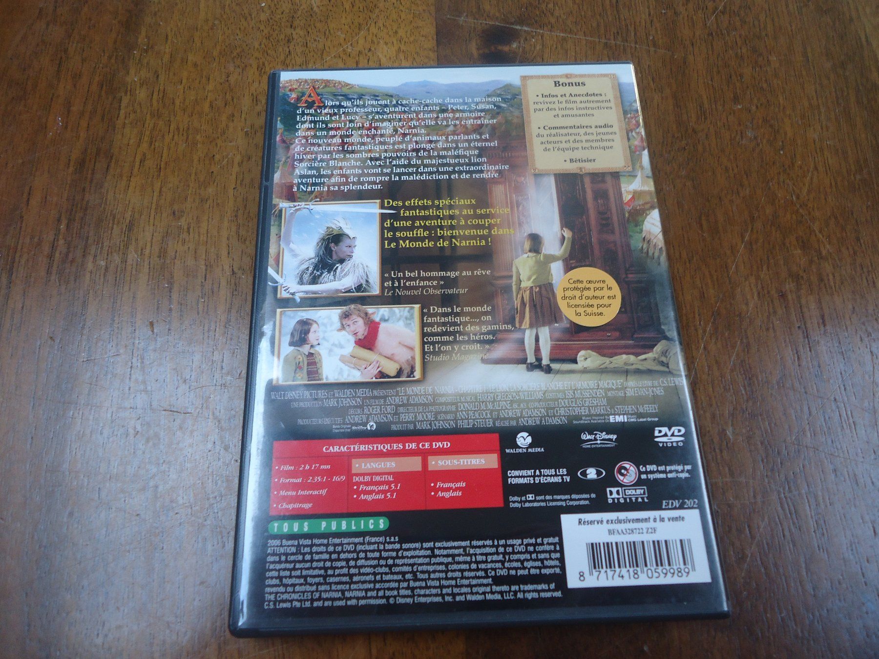 Tutti i DVDs: DVD - Le monde de Narnia - Chapitre 1 – Usato da Vessy venduto da mafabe 1