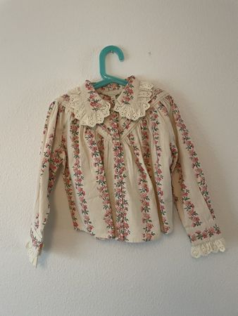 Bonjour Girls Floral Blouse Size 6 - Perfect for Spring!