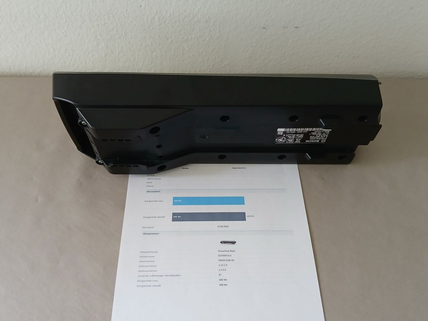 Bosch Akkus: Bosch Powerpack 400 mit 400Wh - Gepäckträger - Messbericht – Gebraucht aus Winterthur von .-thx-. 3