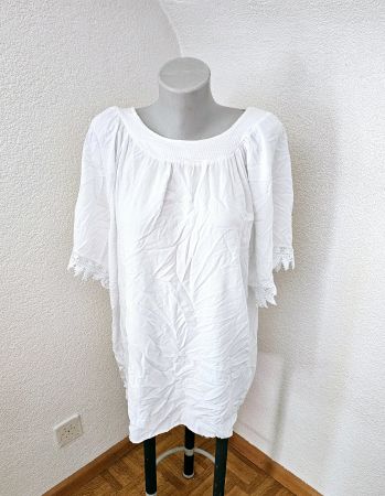 NEU! Tunika Blusen Shirt Gr. S/M Weiss mit Pailletten