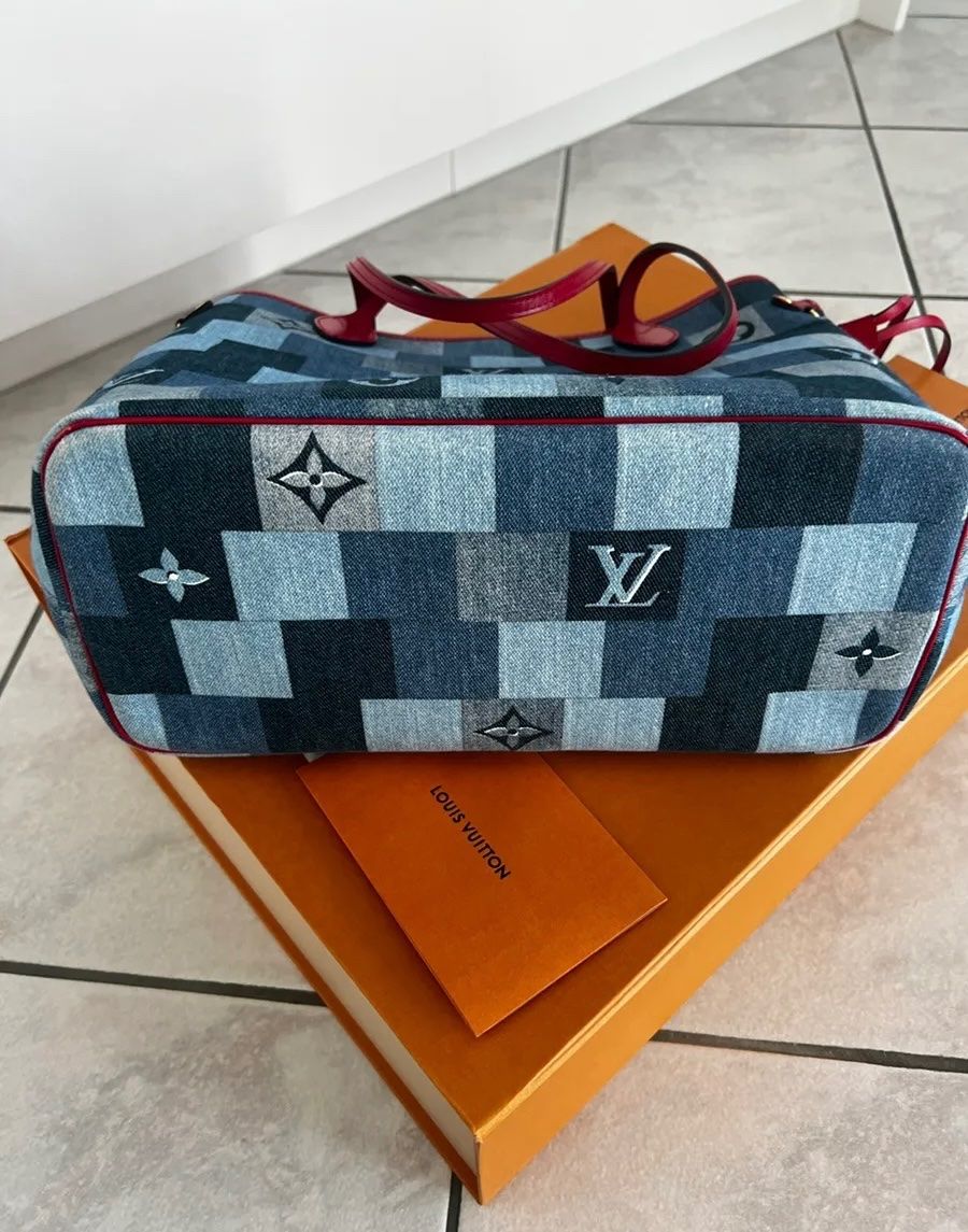 Louis Vuitton Borse da donna: Louis Vuitton Neverfull MM Denim Rouge – Nuovo (secondo la descrizione) da Triesen venduto da atos87 2