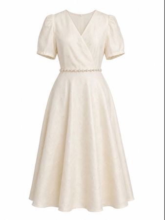 Neues elegantes weisses Kleid Gr. M inkl. Gürtel – ungetrage