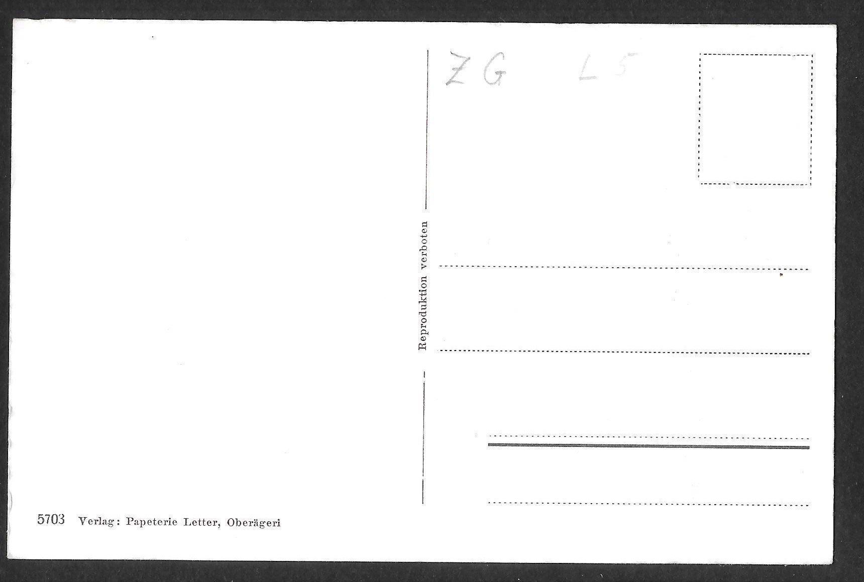 Cartoline postali: Blick aufs Ägerital mit Unterägeri – Usato da Olten venduto da clotaldi 1