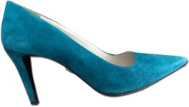 Prada suede turquoise shoes