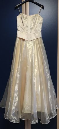 Abendkleid gelb mit Swarovskisteinchen