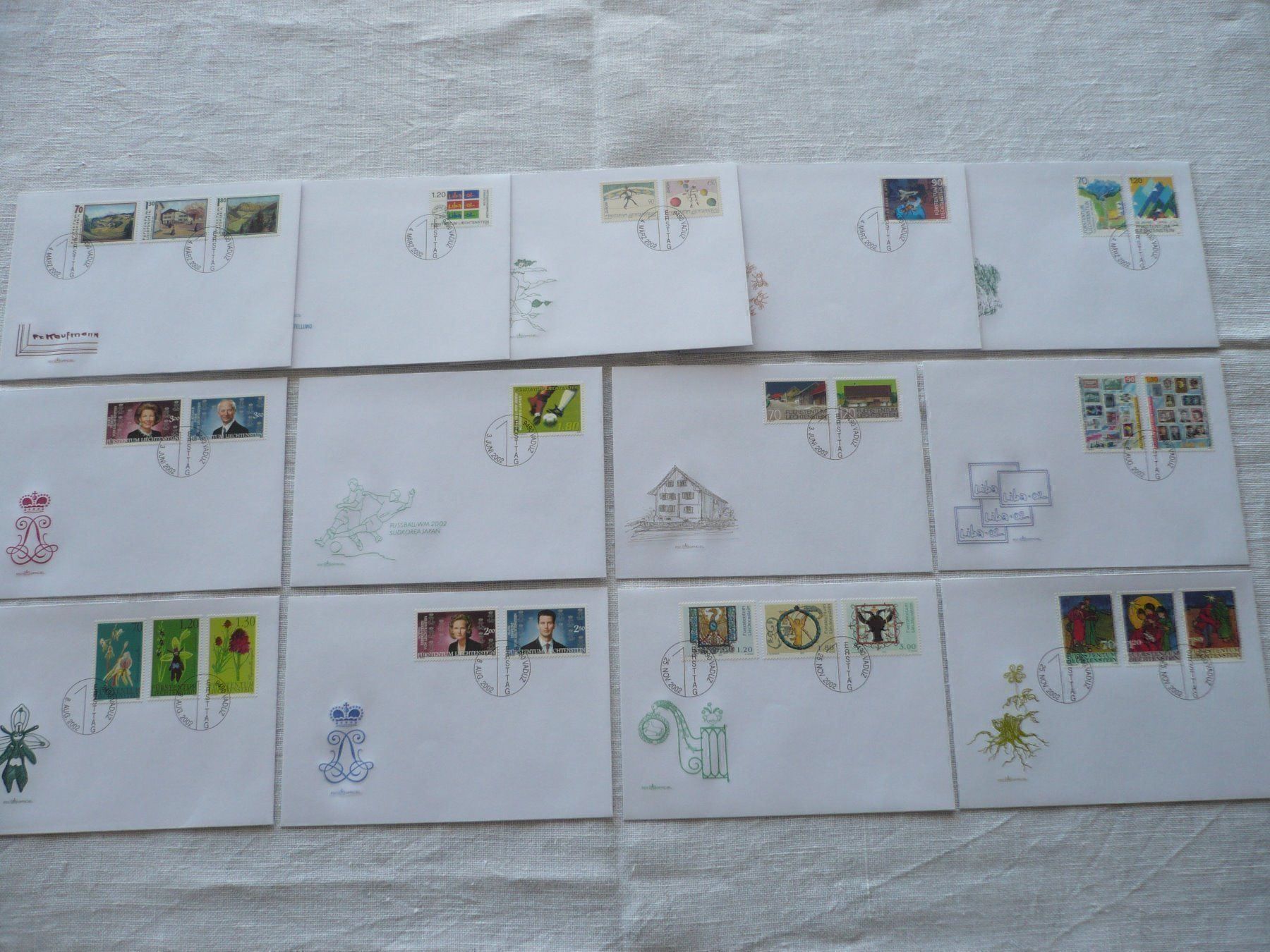 Tous les timbres: FL 2002 Neuausgaben 13 FDC – D'occasion à Zürich par saltandpepper008