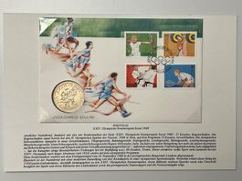 Olympische Sommerspiele Seoul 1988, Portugal, Münze & Bri...
