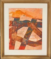 KÜNSTLER  ? AQUARELL MIT HOLZRAHMEN GRÖSSE 57X49CM