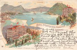Hotel St. Gotthard Terminus Lugano Litho