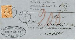 Kleinbrief, Locle - Neuchâtel  1864