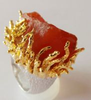 Ungeschliffener Carneol Fingerring