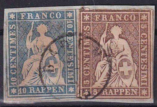 Tutti i francobolli: Strubel 22D und 23C auf Fragment+++ – Usato da Samnaun-Compatsch venduto da Marken-Murk