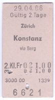 Billette Zürich – Konstanz via Berg