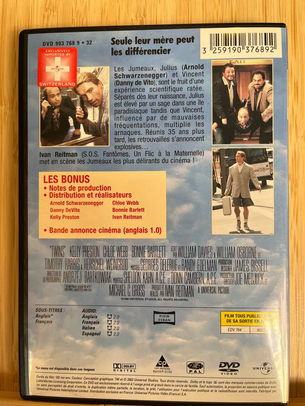 Tutti i DVDs: Jumeaux (1988, DVD, Schwarzenegger, DeVito) – Usato da Vevey venduto da zecollector 1