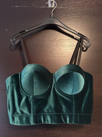Samt Bustier Top, Gruen, Neu! Verstellbar, Gr. 40
