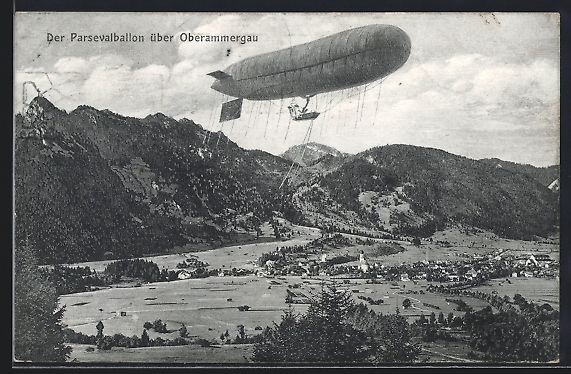 Ansichtskarten: Oberammergau, Der Parsevalballon über d – Gebraucht aus Berlin von bartko-reher
