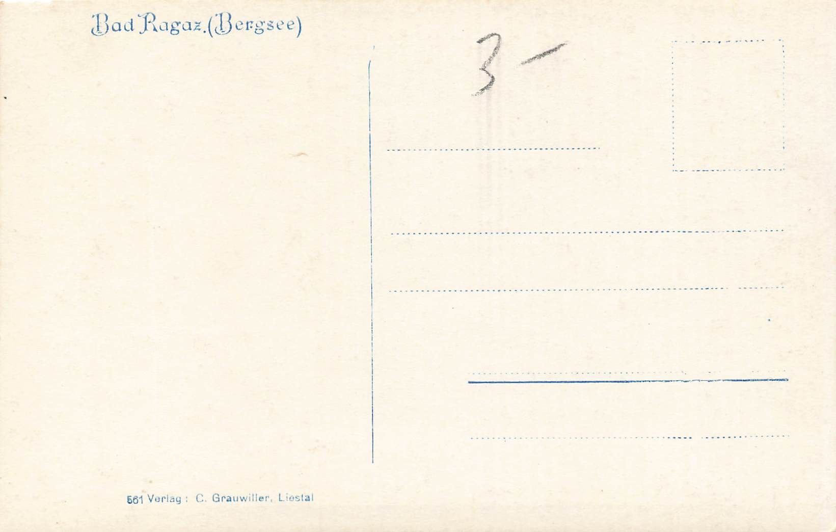 Cartoline postali: Bad Ragaz bergsee – Usato da Biasca venduto da Blenio71 1