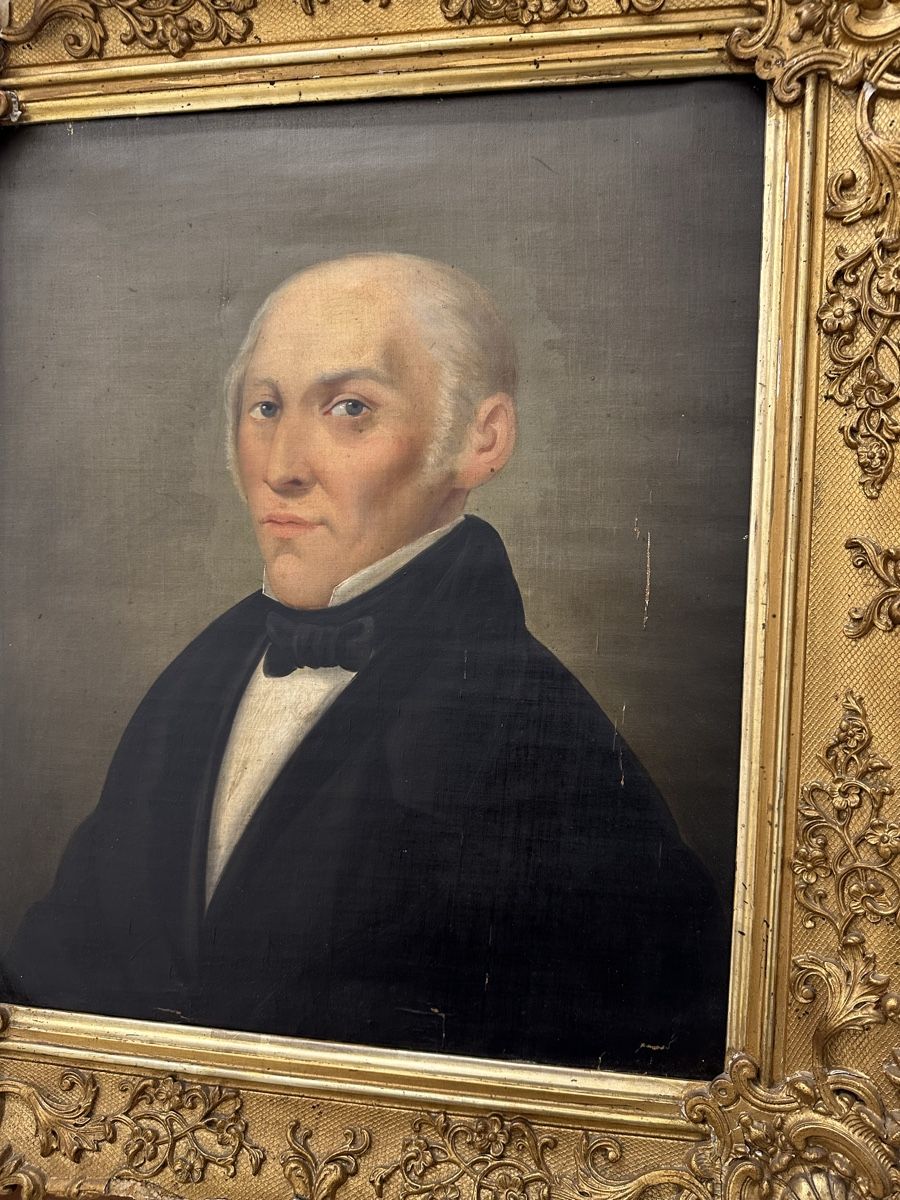 Dipinti: Antikes Ölgemälde Herrenportrait Barockrahmen – Difettoso da Ebikon venduto da Gaenggeliwaar 2