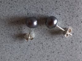 Perlen Ohrstecker, Silber 925