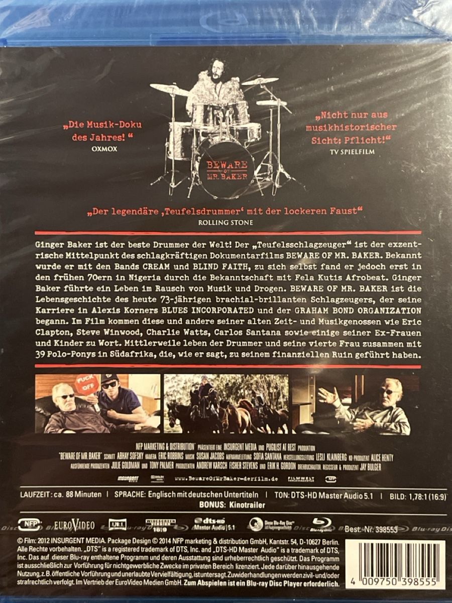 Tutti i DVDs: Beware of Mr. Baker (2012) – Nuovo (secondo la descrizione) da Waldenburg venduto da Gonzo8 1
