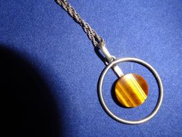 800 Silber kette mit Anhänger Katzenauge
