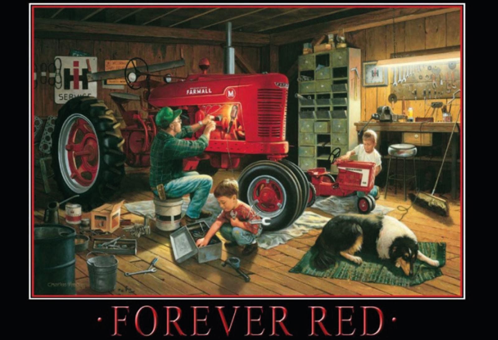 Insegne: Blechschild-FARMALL TRAKTOR FOREVER RED – Nuovo e nell'imballaggio originale da Rupperswil venduto da big-one-sale