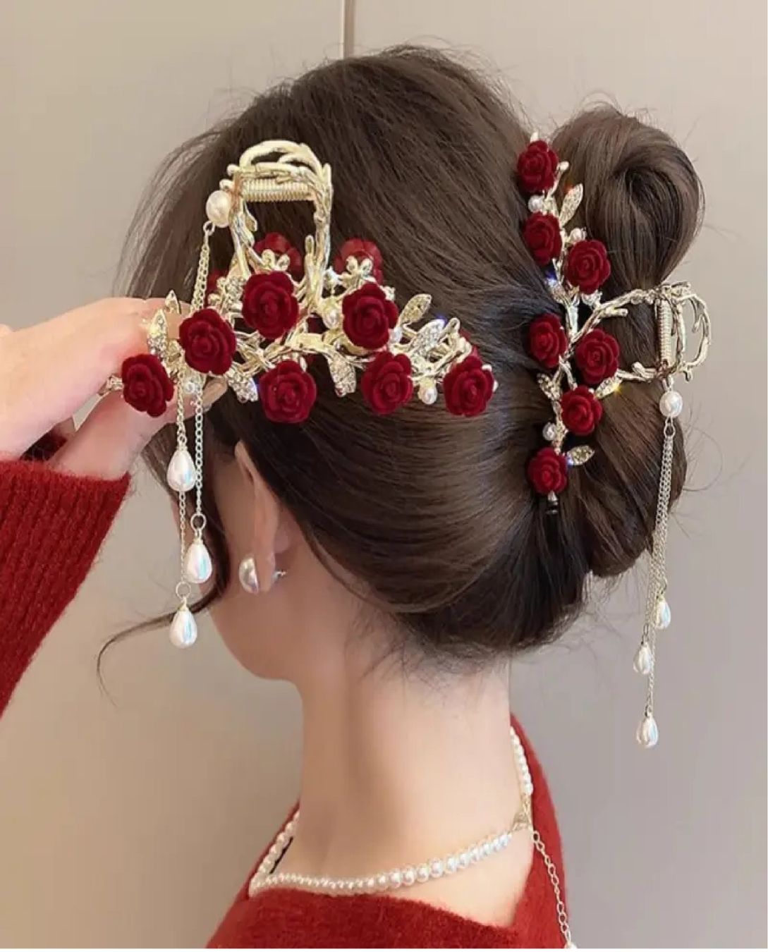 Haarschmuck: Elegante Haarspange mit Samt Rosen & Perlen – Neu und originalverpackt aus Glattbrugg von majuska01 4