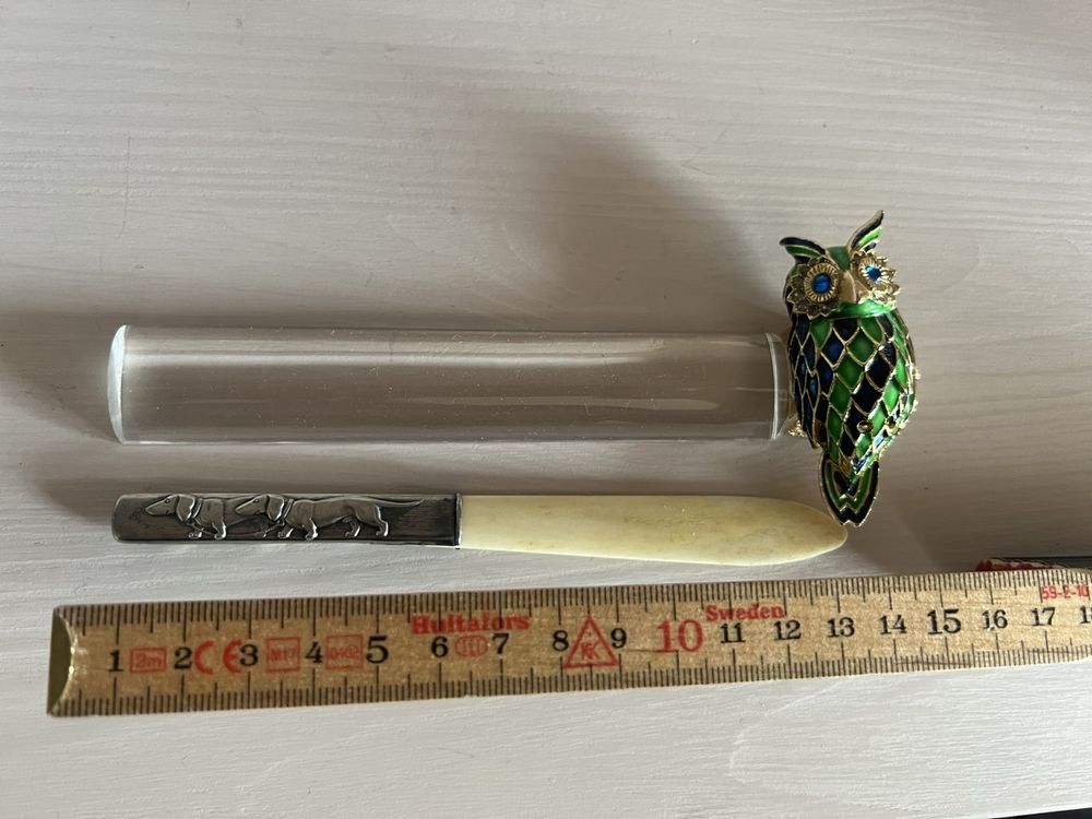 Vintage bone letter opener with hounds | Kaufen auf Ricardo