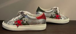 Stylische Sneakers, Silber-Look, Gr. 37, Frühling - Winter