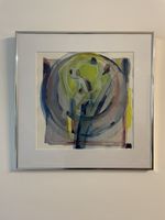 Aquarell „absorbiert“, 50x50cm, gerahmt, 2004. Original.