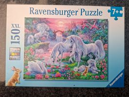 Ravensburger; Puzzle "Einhörner im Abendrot" 150-teilig XXL
