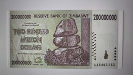 Banknote Simbabwe 200'000'000 Dollars 2008 UNZ