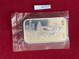 1031 1 Unze 999 Silber Argor Heraeus 1991 700 Jahre Schweiz