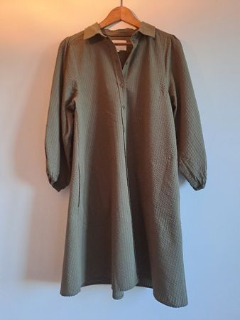 Kleid Part Two oliv Baumwolle Struktur Grösse 34 neu